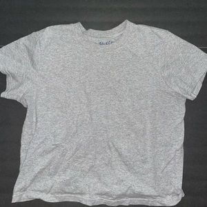 brandy basic gray crop shirt